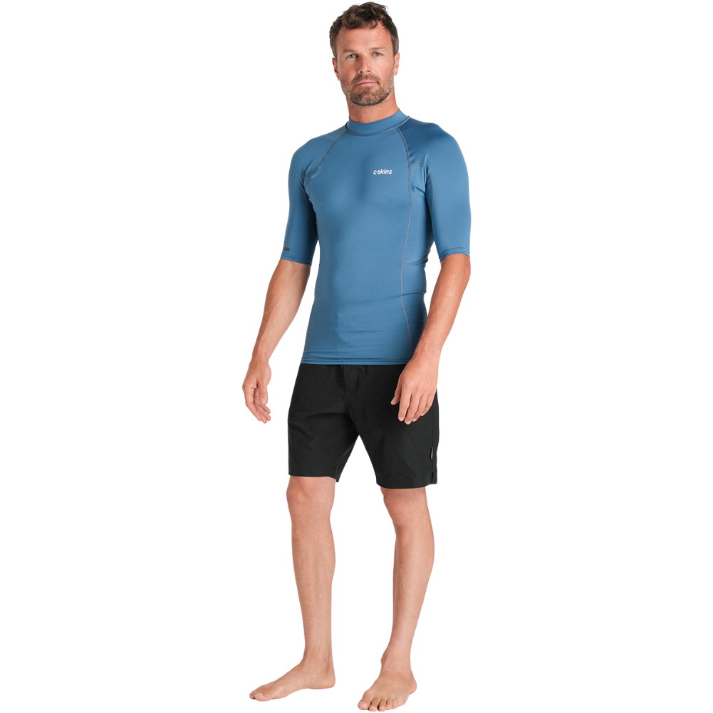 2026 C-Skins Männer Nuwave UV Basics Kurzarm-Lycra-Weste C-NLYSSMC - Steel Blue